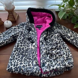 Excellent condition Rothschild faux fur animal print coat, size 6X